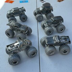 Lot of 6 Hot Wheels Monster Jam Silver Collection